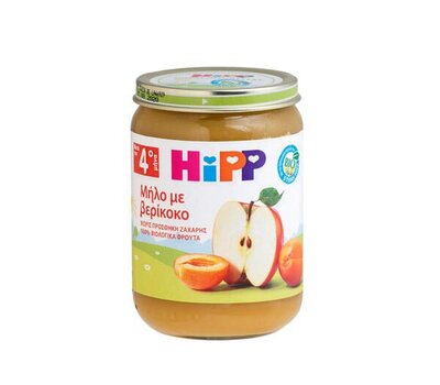  HIPP Bio Φρουτόκρεμα Βιολογικής Καλλιέργειας με Μήλο & Βερίκοκο, 190gr μετά τον 4ο μήνα, fig. 1 