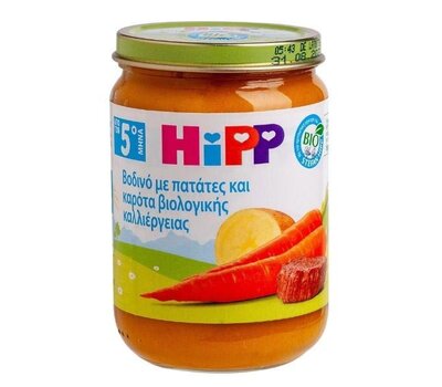  HiPP Παιδική Τροφή σε βαζάκι Βοδινό με Πατάτες και Καρότο μετά τον 5ο μήνα 190gr, fig. 1 