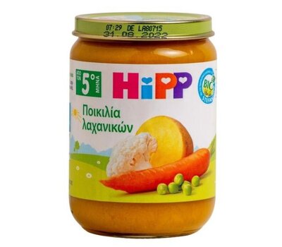  HIPP Παιδική Τροφή σε βαζάκι Ποικιλία Λαχανικών Βιολογικής Καλλιέργειας από τον 5ο μήνα 190gr, fig. 1 
