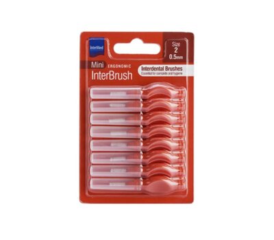  INTERMED Ergonomic Mini Μεσοδόντια Βουρτσάκια με Λαβή Size 2 0.5mm Κόκκινο, 8τμχ, fig. 1 
