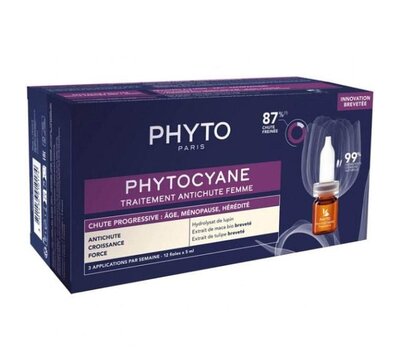 PHYTO Phytocyane Progressive Hair Loss Treatment for Women Αγωγή για την Προοδευτική Γυναικεία Τριχόπτωση, 12amp x 5ml, fig. 1 