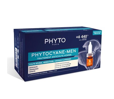  PHYTO Phytocyane Anti-Hair Loss Treatment for Men Αγωγή Τριχόπτωσης για Άνδρες, 12amp x 3.5ml, fig. 1 