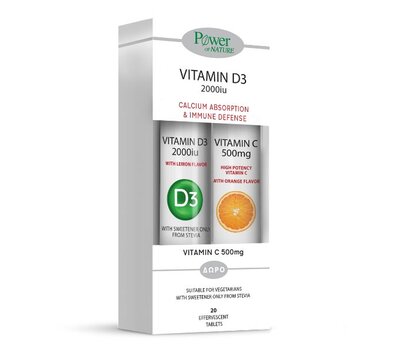  POWER HEALTH 1+1 Vitamin D3 2000iu, 20eff.tabs & Vitamin C 500mg, 20eff.tabs, fig. 1 