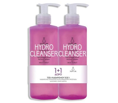  YOUTH LAB Hydro Cleanser Normal/Dry Skin 1+1 ΔΩΡΟ - Τζελ Καθαρισμού Προσώπου για Κανονικό/Ξηρό Δέρμα, 300ml, fig. 1 