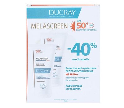  DUCRAY Promo (-40%) Melascreen Protective Anti-spot Cream SPF50+ Προστατευτική Κρέμα κατά των Κηλίδων για Ξηρό Δέρμα, 2x50ml, fig. 1 