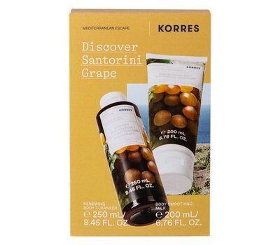  KORRES Discover Santorini Grape Promo με Body Cleanser Αφρόλουτρο Σταφύλι, 250ml & Body Smoothing Milk Ενυδατικό Γαλάκτωμα Σώματος Σταφύλι, 200ml, fig. 1 