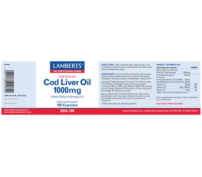  LAMBERTS Cod Liver Oil 1000mg 180Caps, fig. 2 