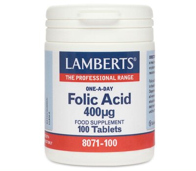 LAMBERTS Folic Acid 400µg Φυλλικό Οξύ 100 tablets