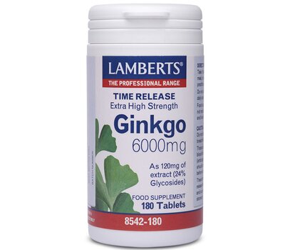 LAMBERTS Ginkgo Biloba Extract 6000mg, 180 Tablets