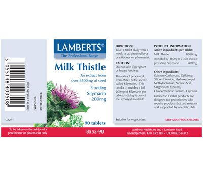  LAMBERTS Milk Thistle Providing Silymarin 200mg 90Tabs, fig. 2 