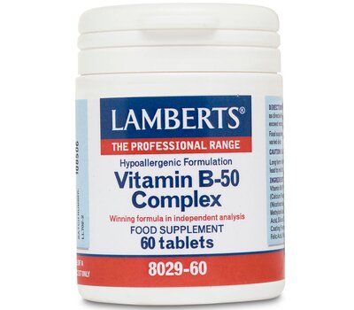 LAMBERTS Vitamin B-50 Complex Σύμπλεγμα Βιταμίνης B 60 Tablets