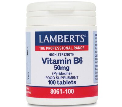 LAMBERTS Vitamin B6 50mg (Pyridoxine) 100 tablets