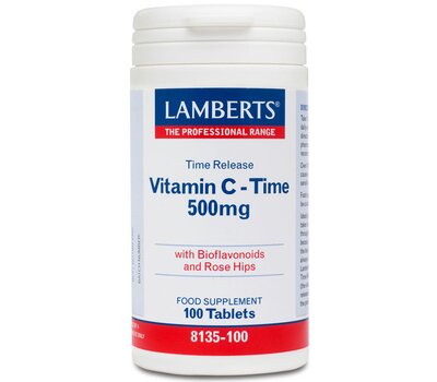 LAMBERTS Vitamin C 500mg Time Release Βιταμίνη C Βραδείας Απελευθέρωσης 100 Ταμπλέτες
