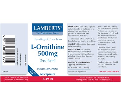 LAMBERTS L-Ornithine 500mg 60Caps, fig. 2 