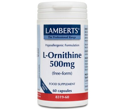 LAMBERTS L-Ornithine 500mg Ορνιθίνη 60 Κάψουλες