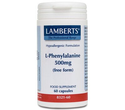 LAMBERTS L-Phenylalanine 500mg Φαινυλαλανίνη 60 Κάψουλες