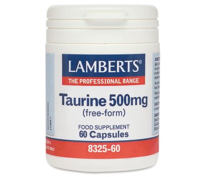 LAMBERTS Taurine 500mg Ταυρίνη 60 Κάψουλες