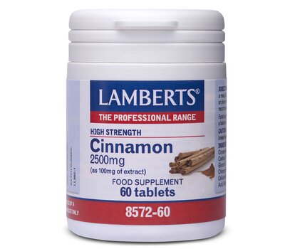 LAMBERTS Cinnamon 2500mg Κανέλλα 60 Ταμπλέτες