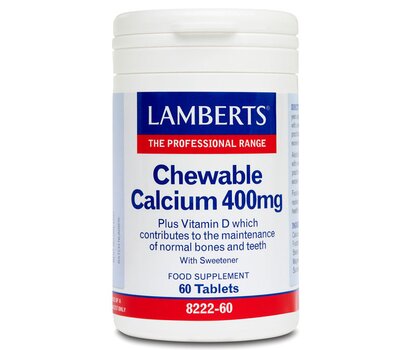 LAMBERTS Chewable Calcium 400mg Ασβέστιο σε Μασώμενα Δισκία 60 Δισκία