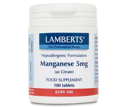LAMBERTS Manganese 5 mg (as citrate) Μαγγάνιο 100 Κάψουλες