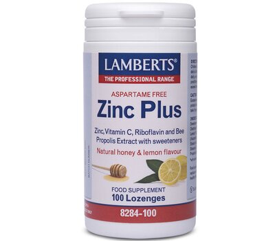 LAMBERTS Zinc Plus Lozenges Ψευδάργυρος με Βιταμίνη C 100 Καραμέλες