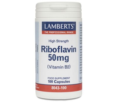 LAMBERTS Riboflavin 50 mg (B2) Ριβοφλαβίνη 100 Κάψουλες