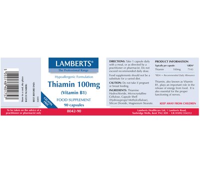 LAMBERTS Thiamin 100mg (B1) 90Caps, fig. 2 