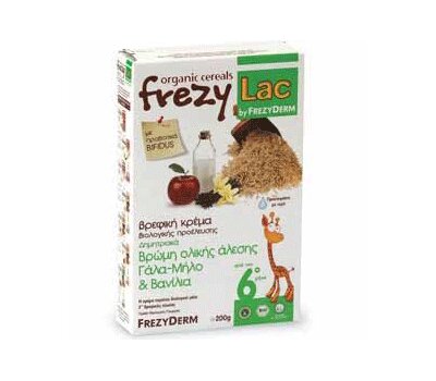  Frezyderm Frezylac Bio Cereal Βρεφική Κρέμα Βιολογικής Βρώμη Ολικής Άλεσης Γάλα-Μήλο & Βανίλια, 200g, fig. 1 