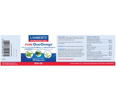  LAMBERTS Pure OracOmega 760mg Ωμέγα 3 λιπαρών οξέων & Φυτικά Αντιοξειδωτικά 30 Capsules, fig. 2 
