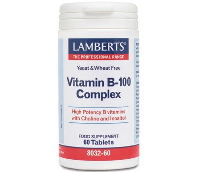 LAMBERTS Vitamin B-100 Complex Σύμπλεγμα Βιταμίνης B 60 Tablets