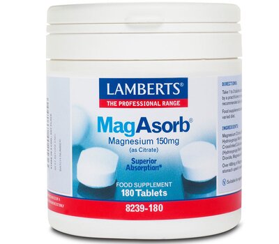 LAMBERTS MagAsorb Μαγνήσιο Υψηλής Απορρόφησης 180 Tablets