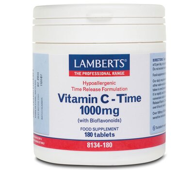 LAMBERTS Vitamin C 1000mg Time Release Βιταμίνη C Βραδείας Απελευθέρωσης 180 Tablets
